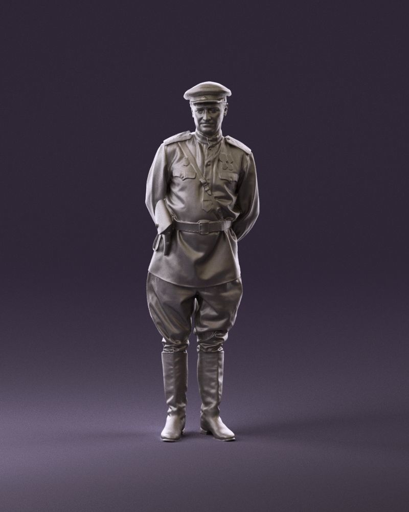 001007 man in officer uniform 3D Print Ready 3D print model_11