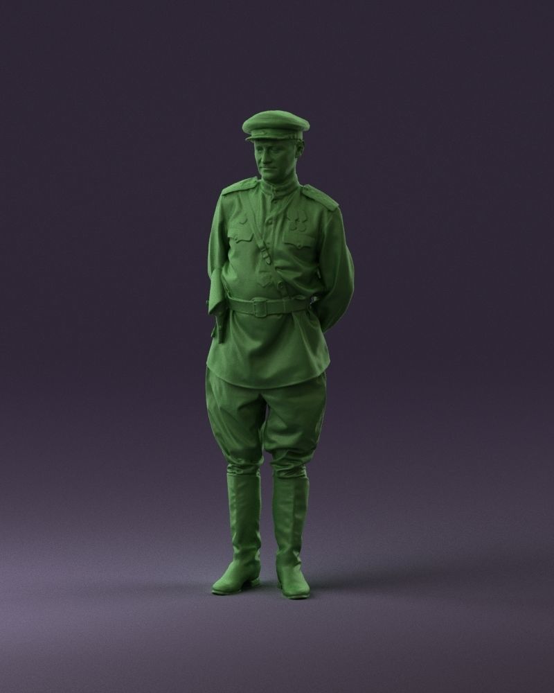 001007 man in officer uniform 3D Print Ready 3D print model_22