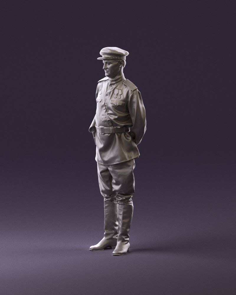001007 man in officer uniform 3D Print Ready 3D print model_9