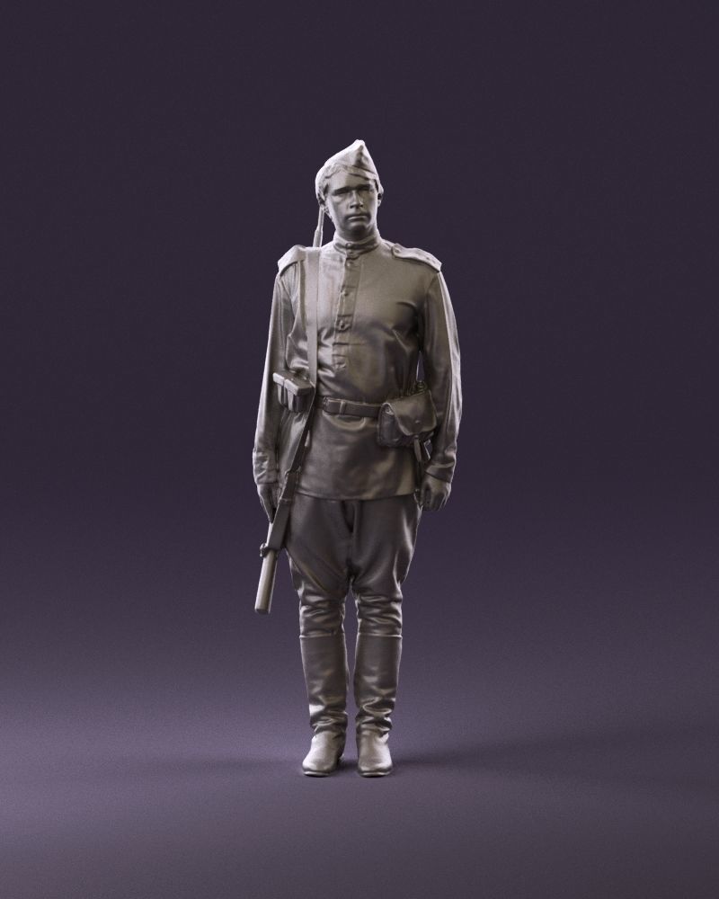 001008 man in soldier uniform sniper rifle 3D Print Ready 3D print model_11