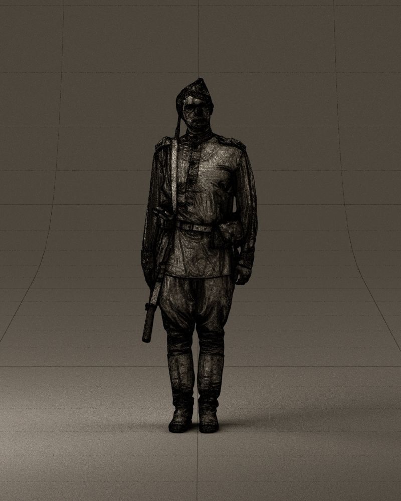 001008 man in soldier uniform sniper rifle 3D Print Ready 3D print model_35