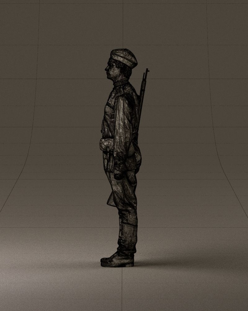 001008 man in soldier uniform sniper rifle 3D Print Ready 3D print model_32