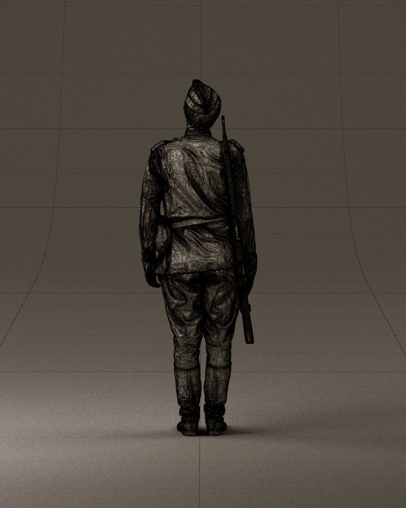 001008 man in soldier uniform sniper rifle 3D Print Ready 3D print model_30