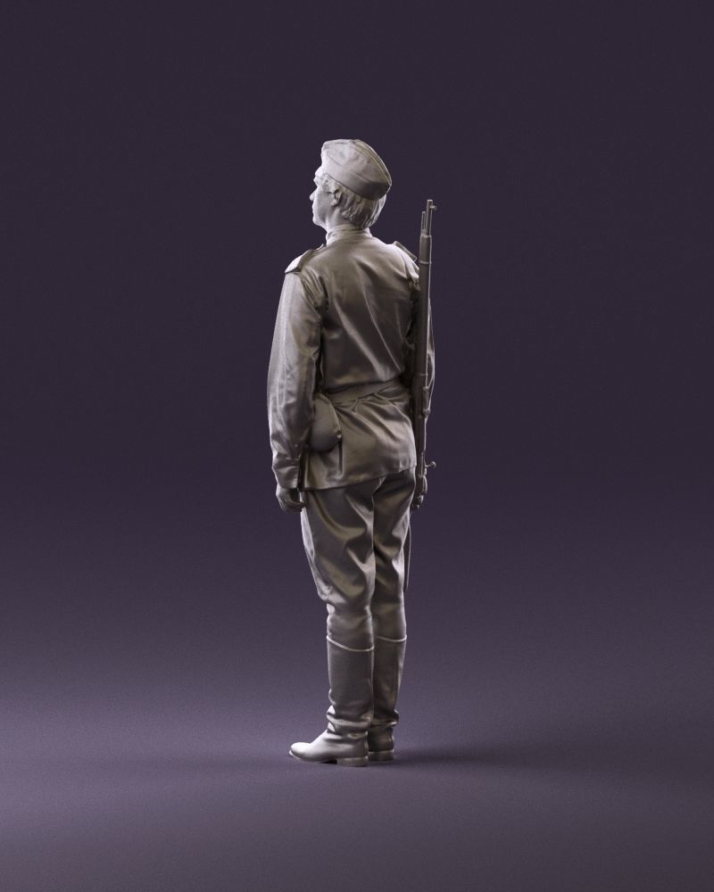 001008 man in soldier uniform sniper rifle 3D Print Ready 3D print model_7
