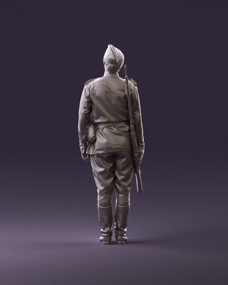 001008 man in soldier uniform sniper rifle 3D Print Ready 3D print model_6