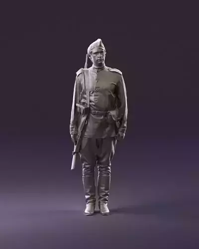 001008 man in soldier uniform sniper rifle 3D Print Ready