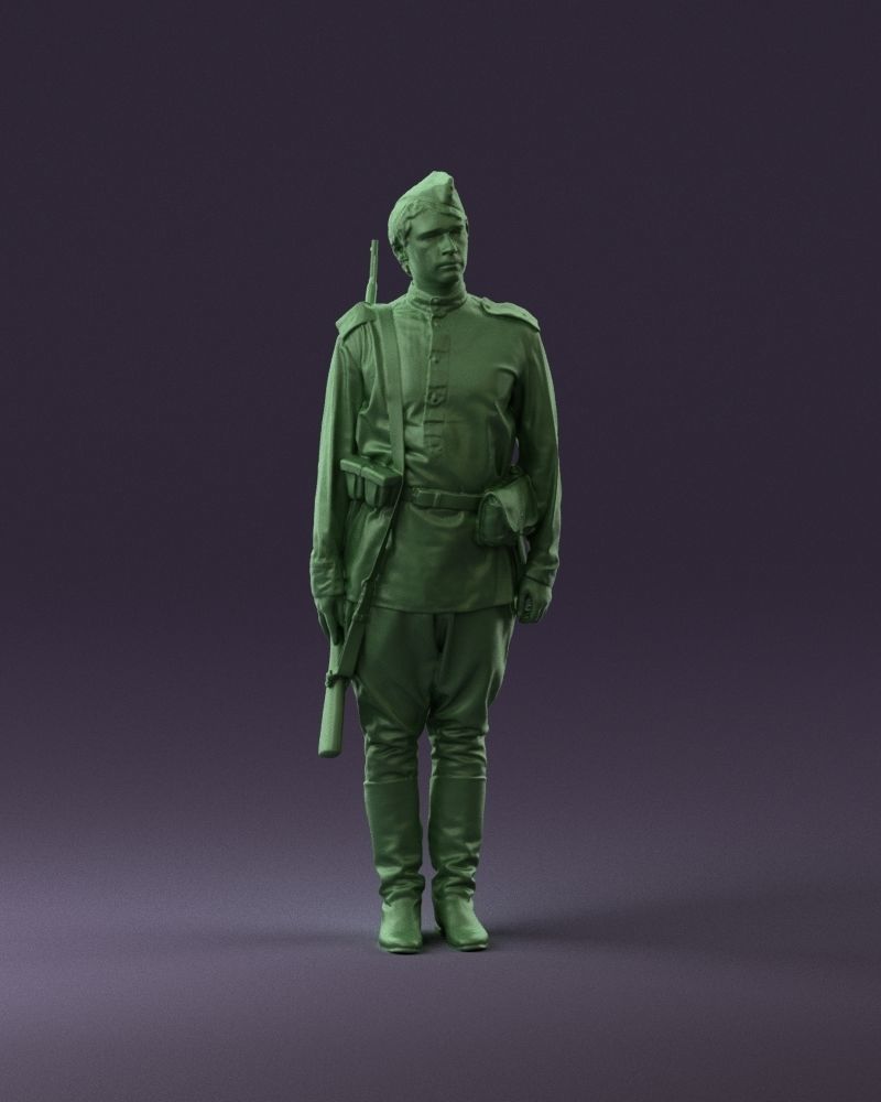 001008 man in soldier uniform sniper rifle 3D Print Ready 3D print model_13