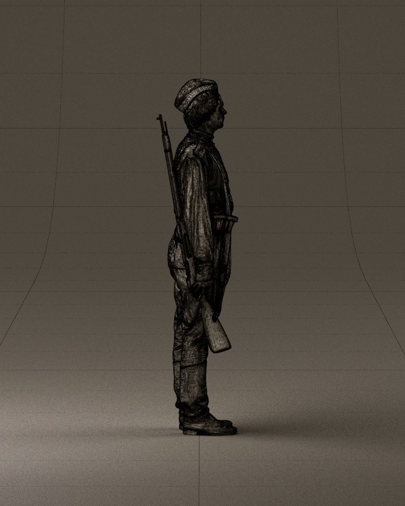 001008 man in soldier uniform sniper rifle 3D Print Ready 3D print model_28