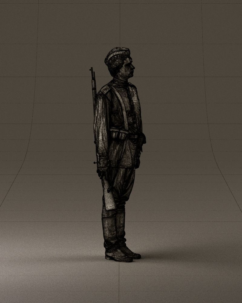 001008 man in soldier uniform sniper rifle 3D Print Ready 3D print model_27