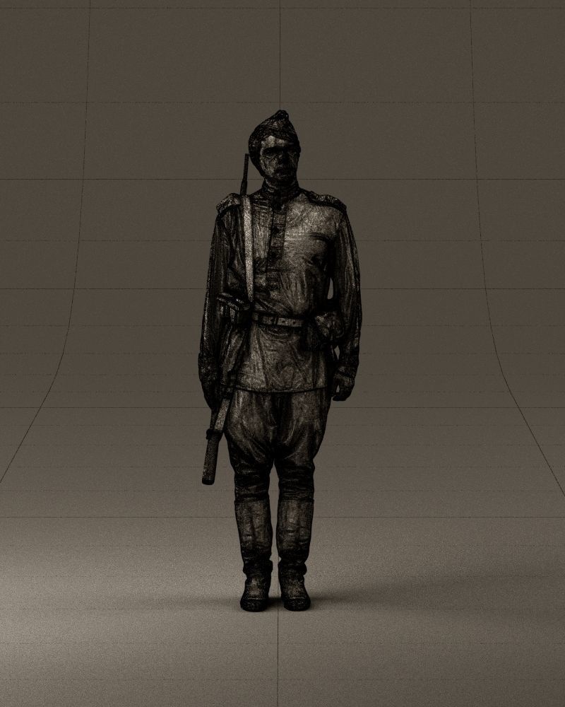 001008 man in soldier uniform sniper rifle 3D Print Ready 3D print model_24