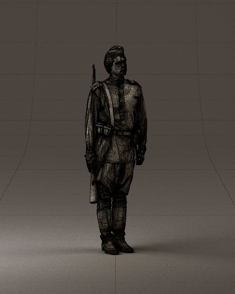 001008 man in soldier uniform sniper rifle 3D Print Ready 3D print model_26