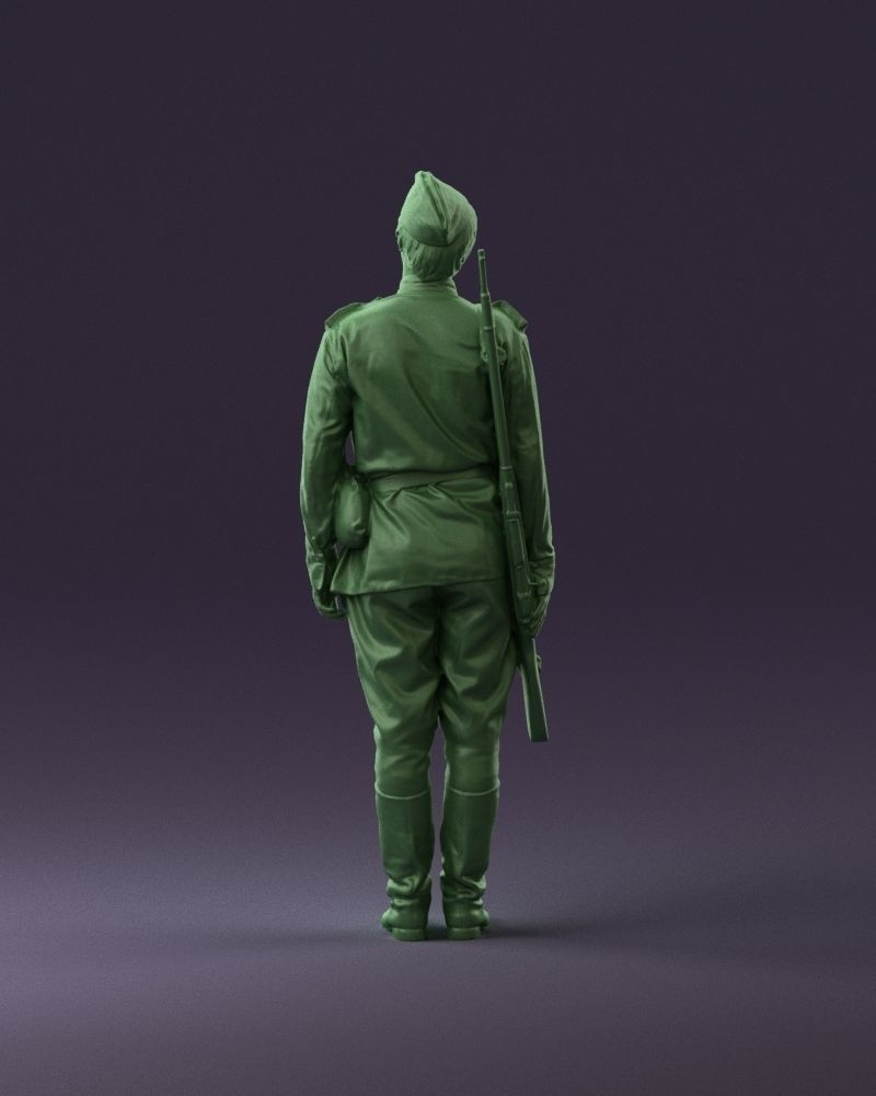 001008 man in soldier uniform sniper rifle 3D Print Ready 3D print model_18