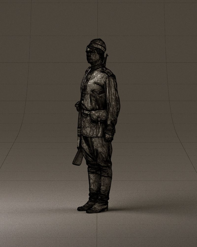 001008 man in soldier uniform sniper rifle 3D Print Ready 3D print model_33