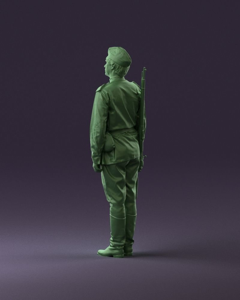 001008 man in soldier uniform sniper rifle 3D Print Ready 3D print model_19
