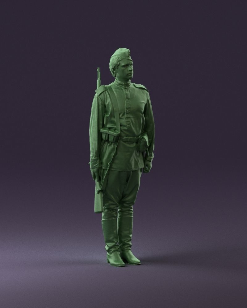 001008 man in soldier uniform sniper rifle 3D Print Ready 3D print model_14