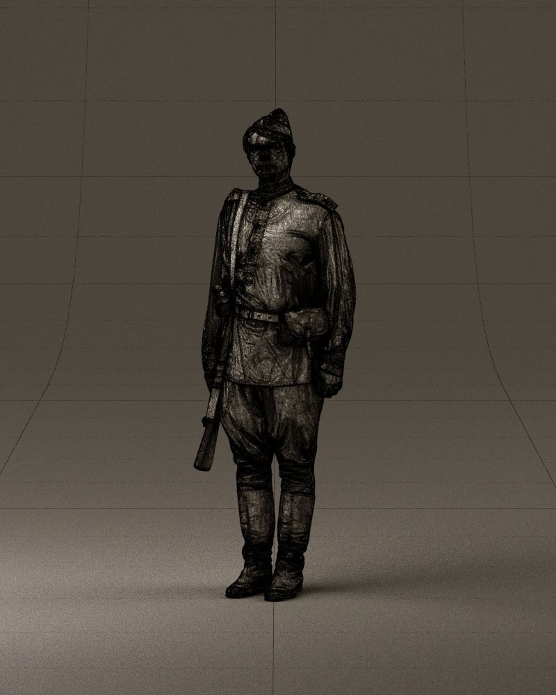 001008 man in soldier uniform sniper rifle 3D Print Ready 3D print model_34