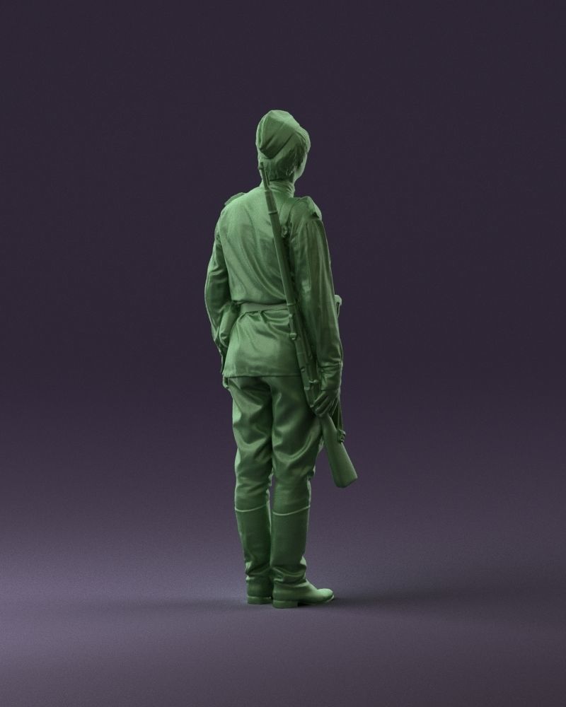 001008 man in soldier uniform sniper rifle 3D Print Ready 3D print model_17