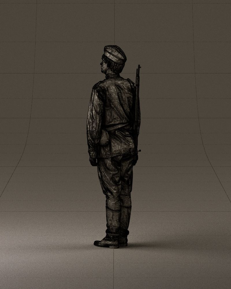 001008 man in soldier uniform sniper rifle 3D Print Ready 3D print model_31