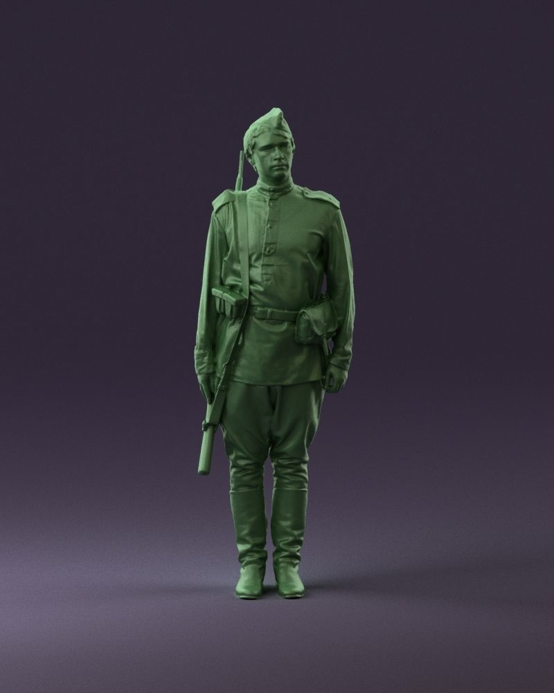 001008 man in soldier uniform sniper rifle 3D Print Ready 3D print model_12
