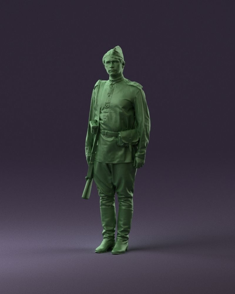 001008 man in soldier uniform sniper rifle 3D Print Ready 3D print model_22