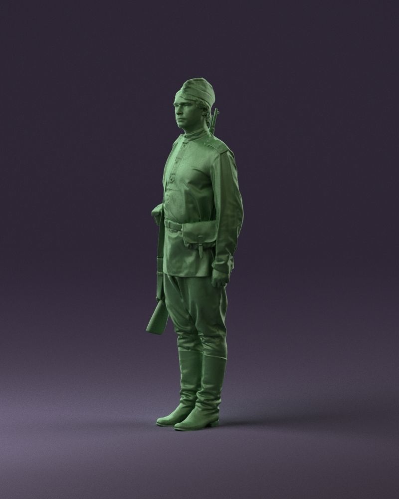 001008 man in soldier uniform sniper rifle 3D Print Ready 3D print model_21