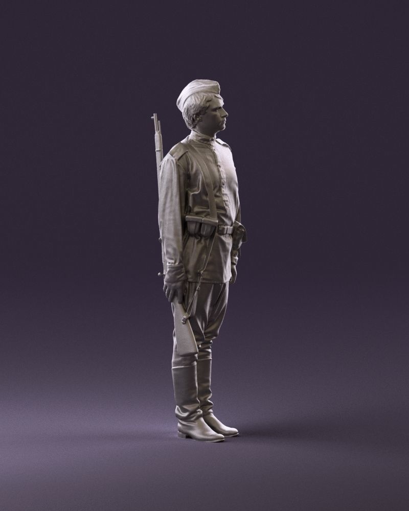 001008 man in soldier uniform sniper rifle 3D Print Ready 3D print model_3