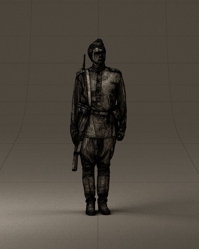 001008 man in soldier uniform sniper rifle 3D Print Ready 3D print model_25