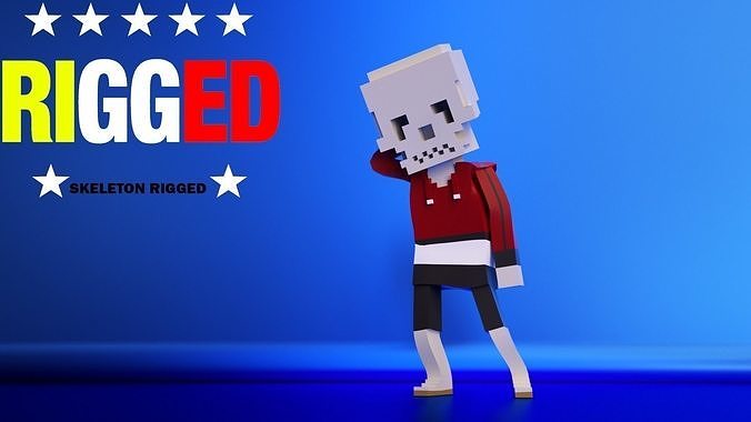 The rigged version of the World F Low-poly 3D model 3D model