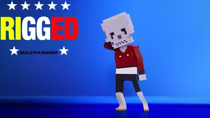 The rigged version of the World F Low-poly 3D model