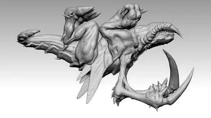 Zergling 3d print model humanoid creature with arms and legs