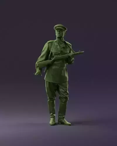 001010 man in soviet officer suit with ppsh