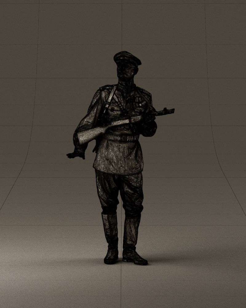 001010 man in soviet officer suit with ppsh 3D model_35