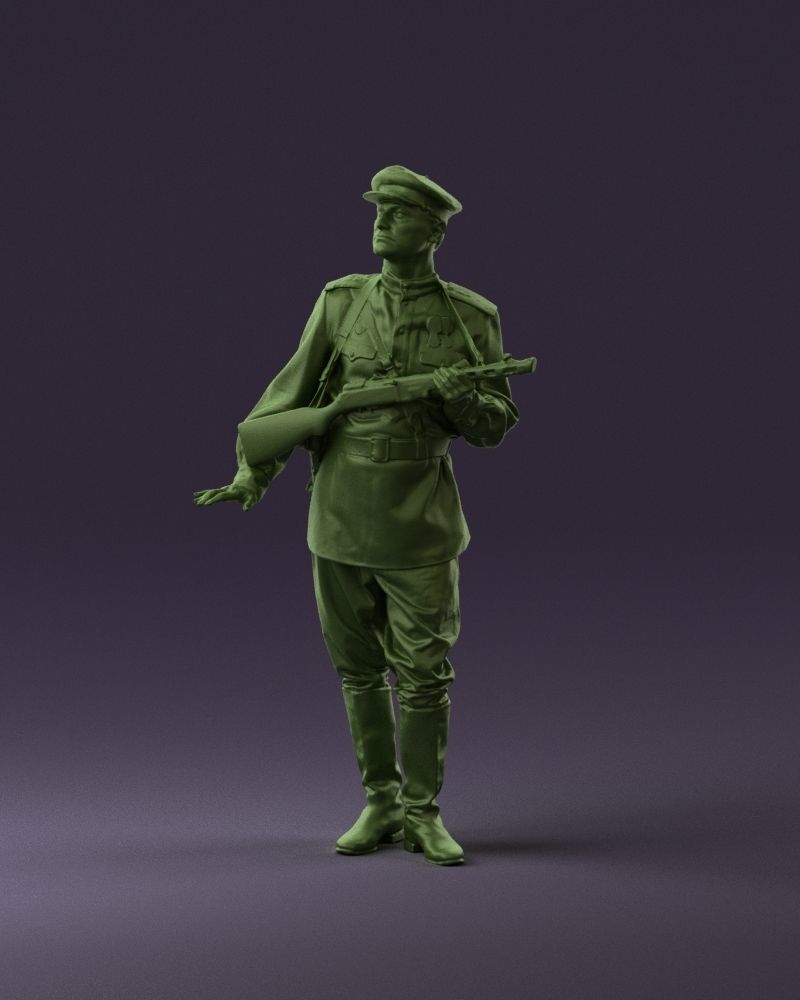 001010 man in soviet officer suit with ppsh 3D model_10