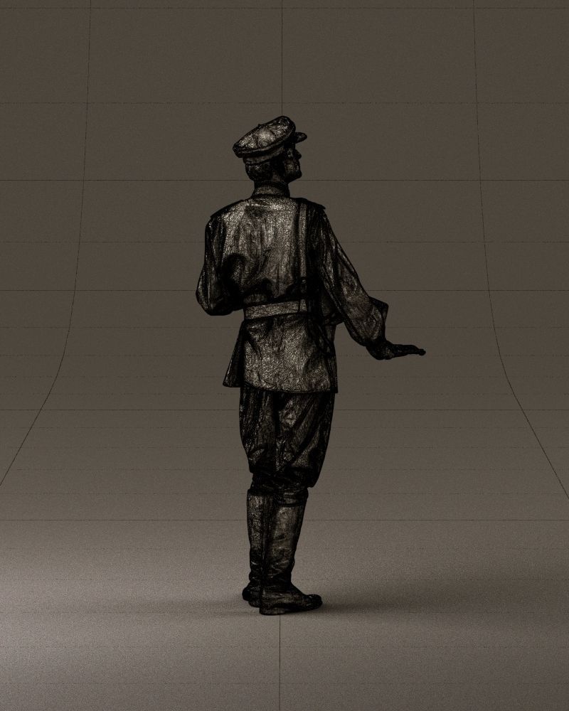 001010 man in soviet officer suit with ppsh 3D Print Ready 3D print model_29