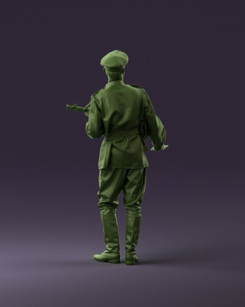 001010 man in soviet officer suit with ppsh 3D Print Ready 3D print model_18