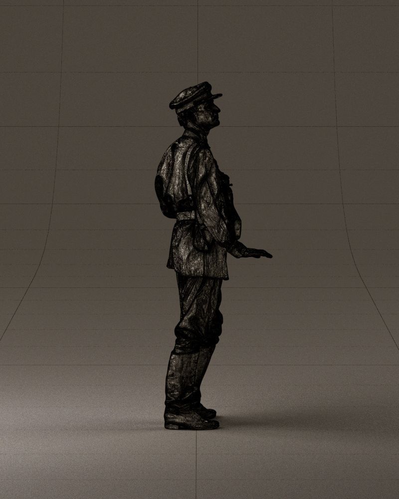 001010 man in soviet officer suit with ppsh 3D Print Ready 3D print model_28