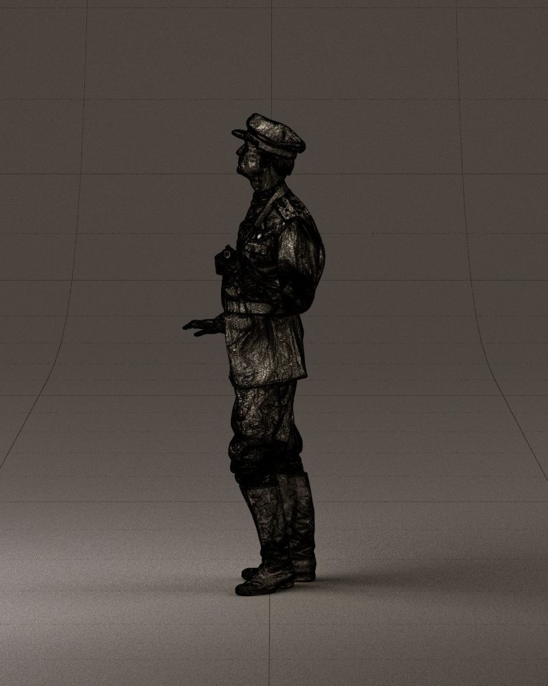 001010 man in soviet officer suit with ppsh 3D Print Ready 3D print model_32
