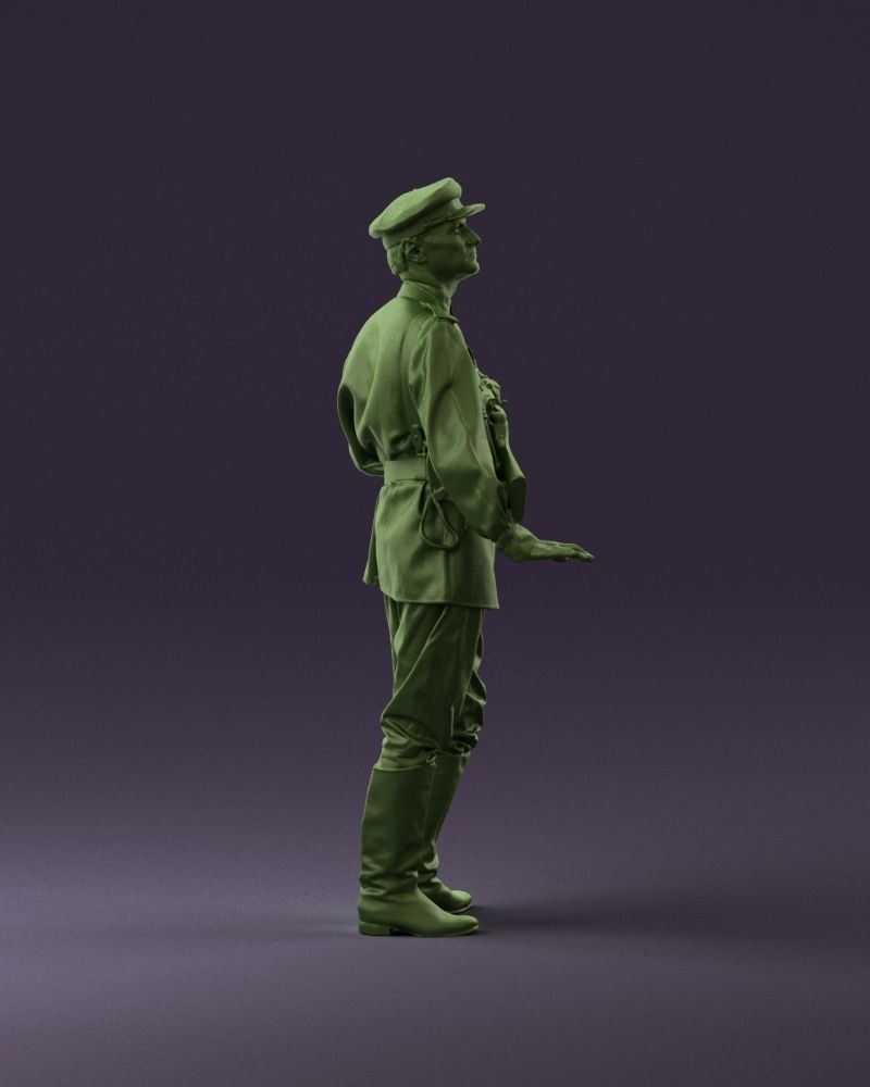 001010 man in soviet officer suit with ppsh 3D Print Ready 3D print model_16