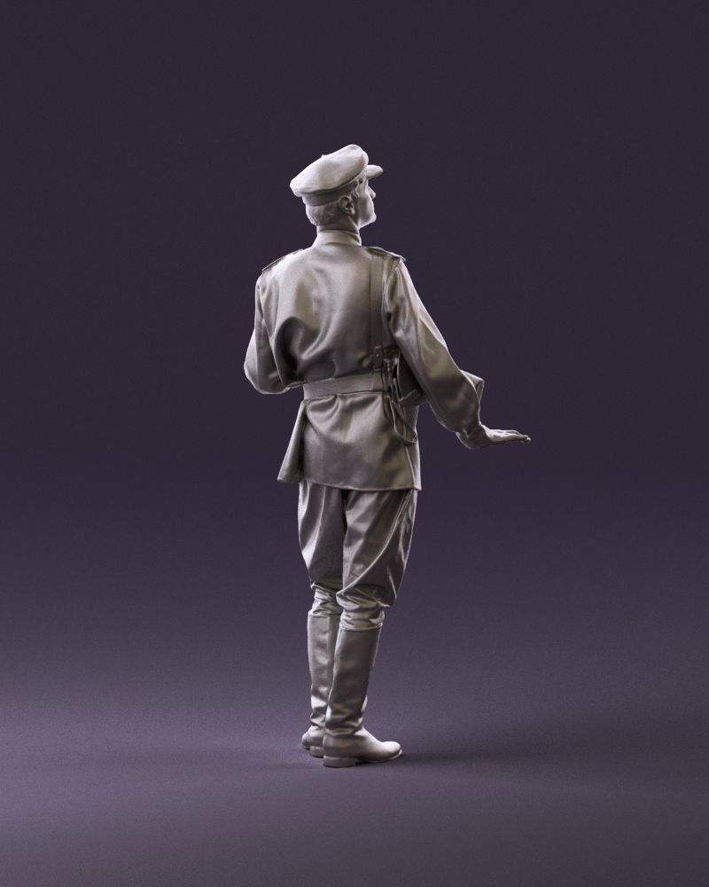 001010 man in soviet officer suit with ppsh 3D Print Ready 3D print model_5