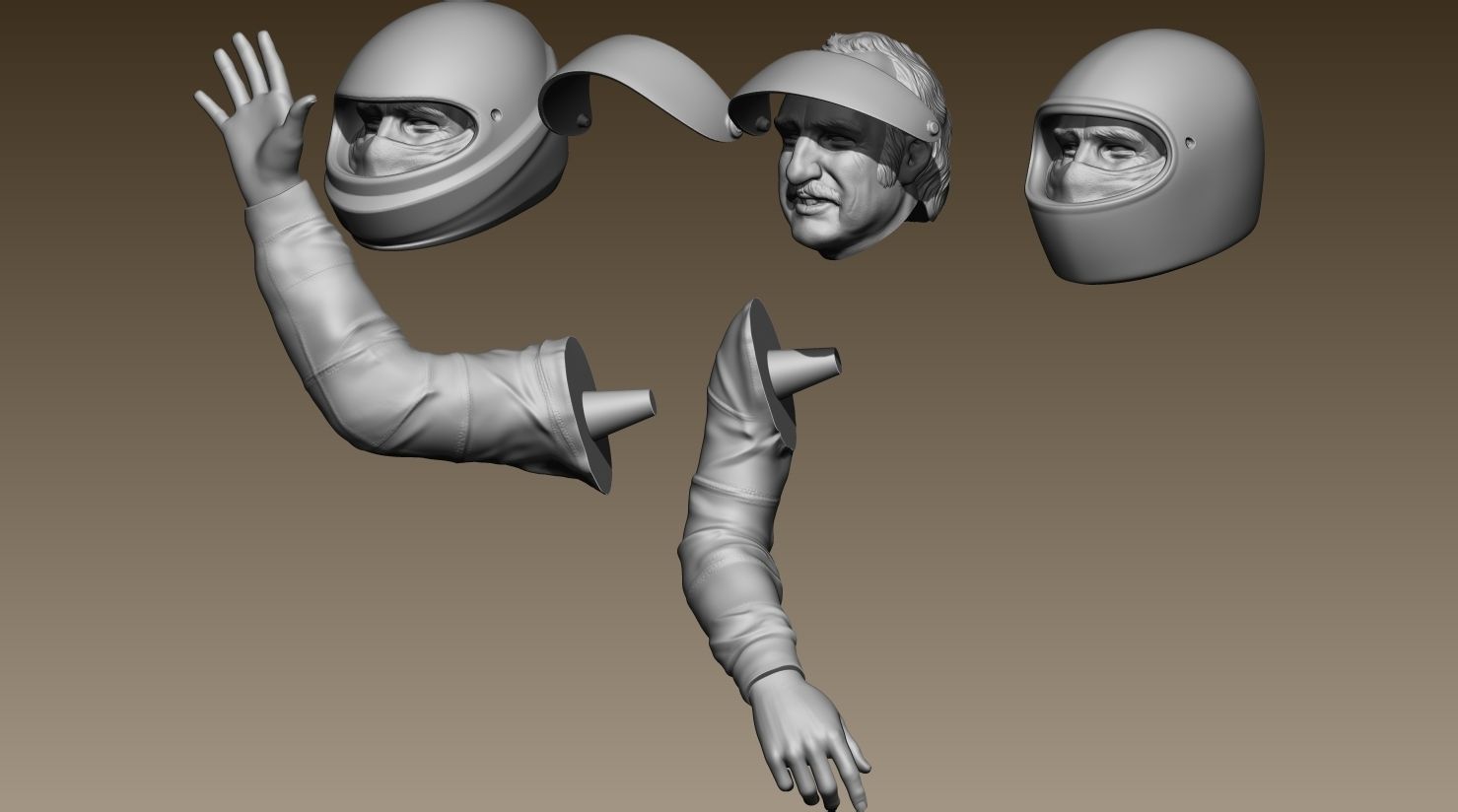 Clay Regazzoni Car Driver 3D print model_27