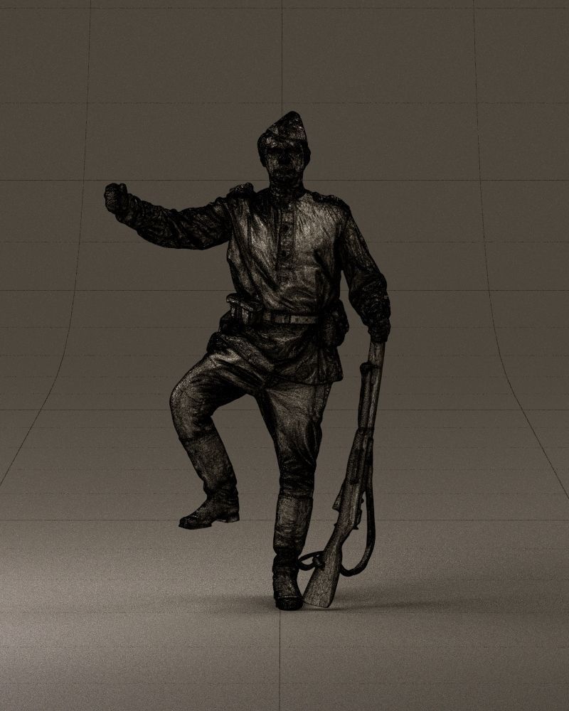 001011 man in sov soldier with mosin sniper rifle 3D Print Ready 3D print model_25