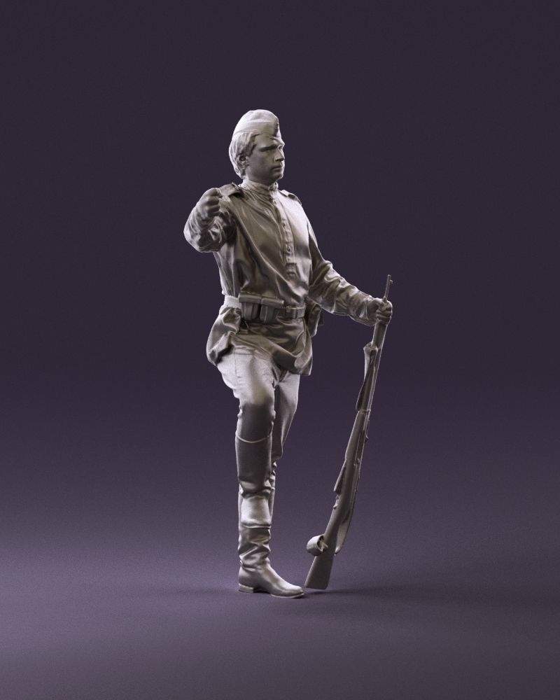 001011 man in sov soldier with mosin sniper rifle 3D Print Ready 3D print model_3