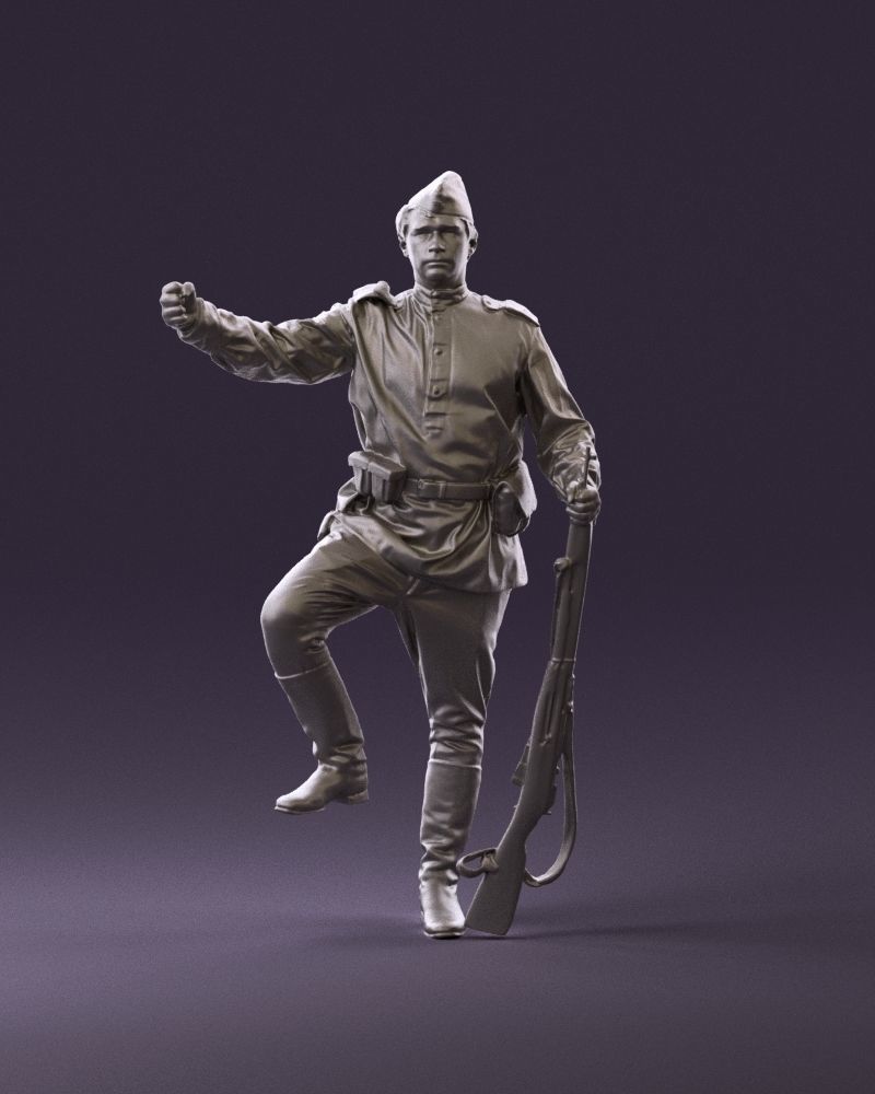 001011 man in sov soldier with mosin sniper rifle 3D Print Ready 3D print model_1