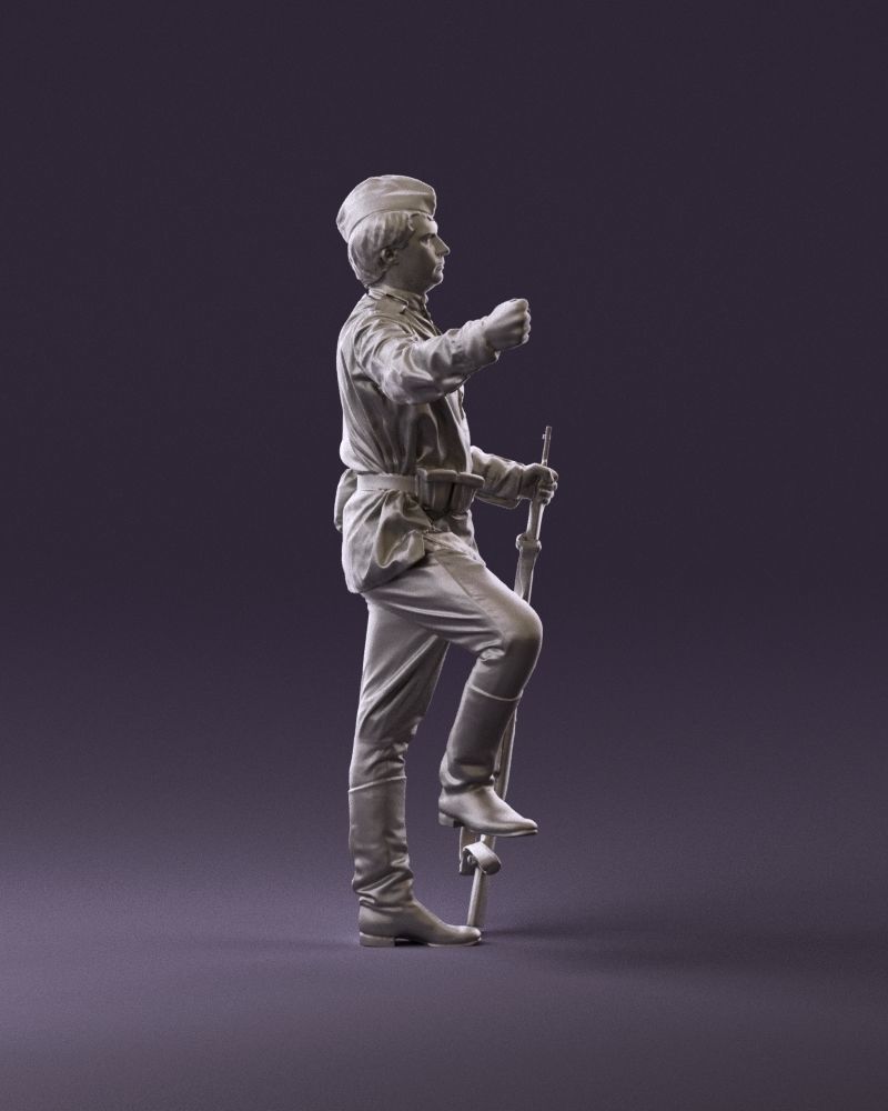 001011 man in sov soldier with mosin sniper rifle 3D Print Ready 3D print model_4