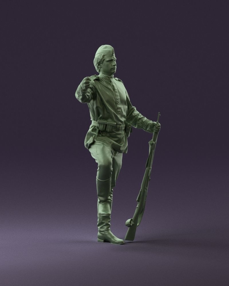 001011 man in sov soldier with mosin sniper rifle 3D Print Ready 3D print model_15