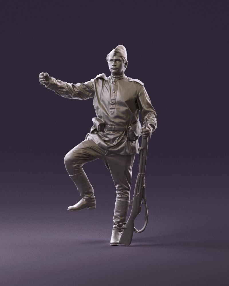 001011 man in sov soldier with mosin sniper rifle 3D Print Ready 3D print model_11