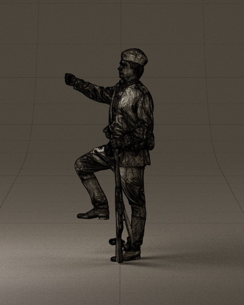 001011 man in sov soldier with mosin sniper rifle 3D Print Ready 3D print model_33