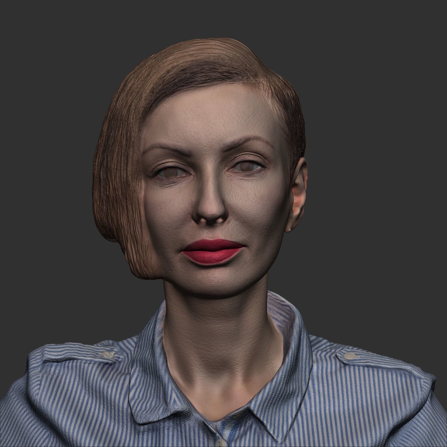 Attractive woman in jeans ready for animation 346 Low-poly 3D model_7