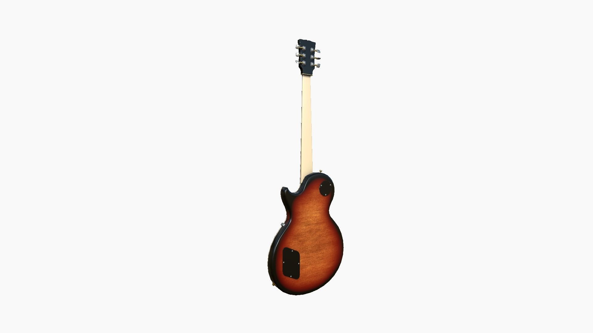 Electric Guitar C01 Dark Wood - Music Instrument Design Low-poly 3D model_4