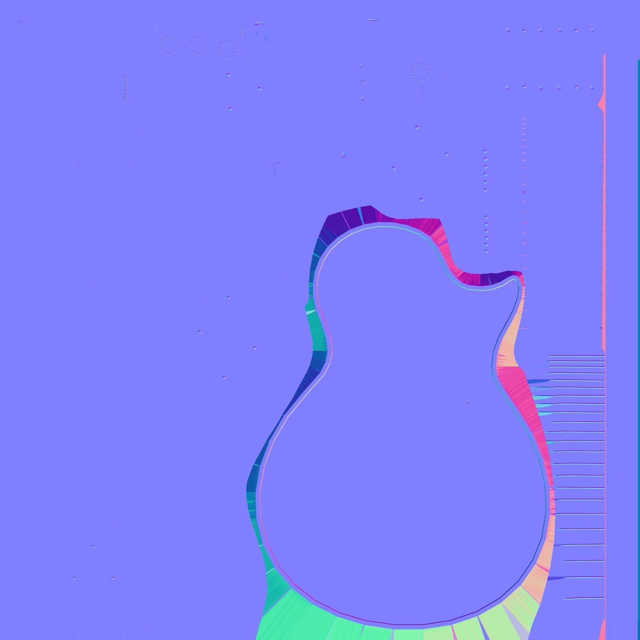 Electric Guitar C01 Dark Wood - Music Instrument Design Low-poly 3D model_23